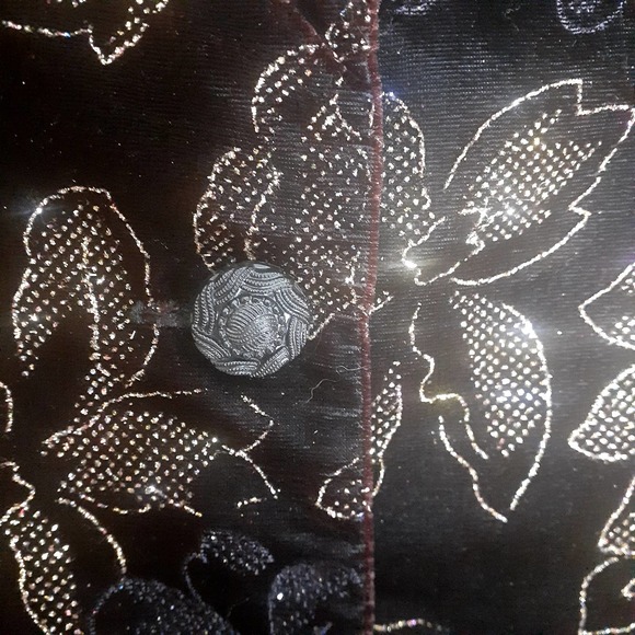 Vintage Norton McNaughton Black and Gold Velvet Jacket Holiday New Year's Eve - Picture 4 of 4